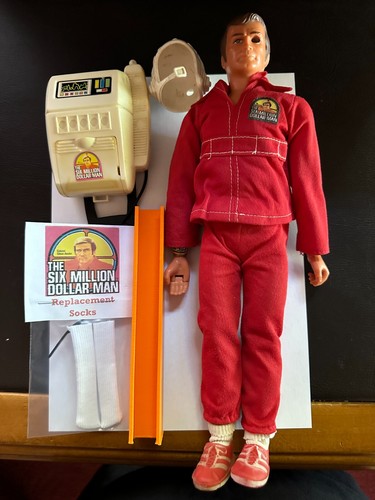 Vintage 1970s Kenner Six Million Dollar Man Figure 2nd Edition plus extras