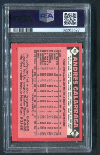 1986 TOPPS TRADED #40T ANDRES GALARAGGA PSA 9 - free shipping - Bild 2 von 2