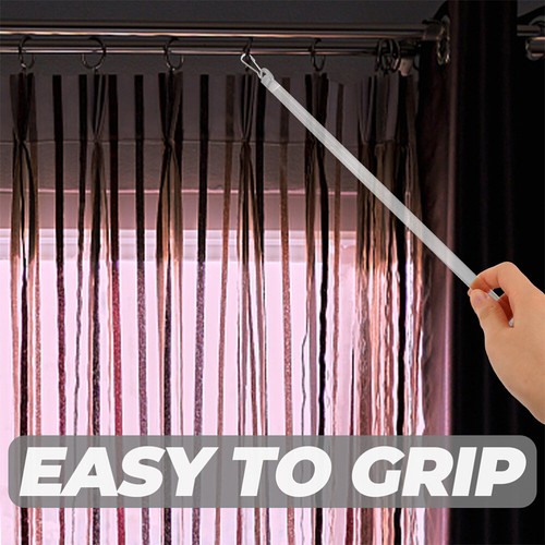 2Pcs Long Acrylic Curtain Pull Rod Transparent Wand for Windows - Picture 9 of 12