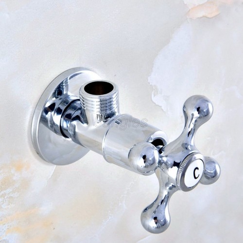 2Pcs Polished Chrome Fitting Bathroom Faucet Angle Stop Valve 1/2" Male 8av014 - Picture 3 of 6
