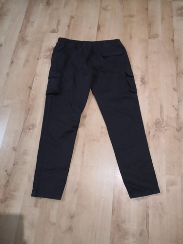 Einfache Herren Baumwolle Smart Kordelzug Hose mit Taschen schwarz Größe Large - Bild 7 von 14