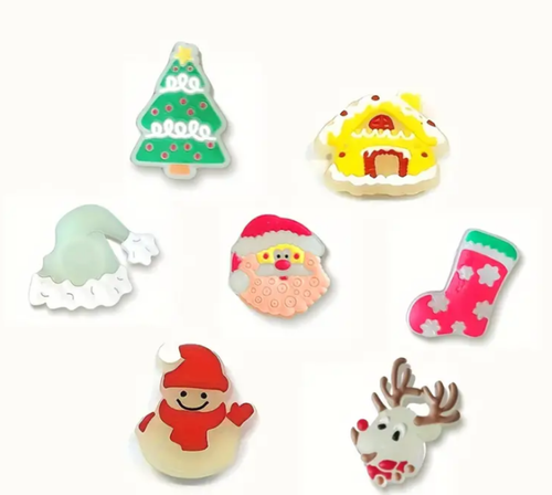 7-Piece Christmas Glow-in-the-Dark Shoe Charms for Crocs, Clogs & Sandals - Picture 2 of 4