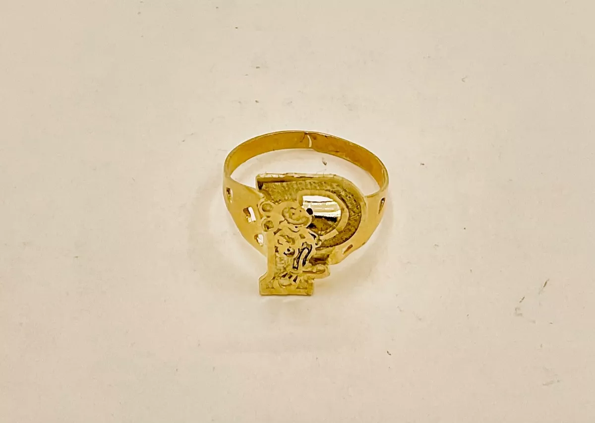 Vintage Disney Mickey Mouse 10k Yellow Gold Solid Gold Letter P