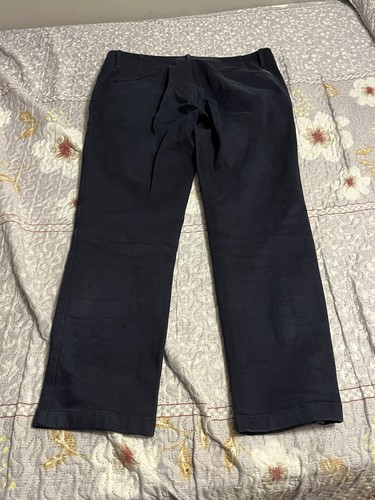 Sandro Pants Mens 46 (36x30) Navy Blue Dress Zip Fly Paris Cotton Trousers - Picture 9 of 9