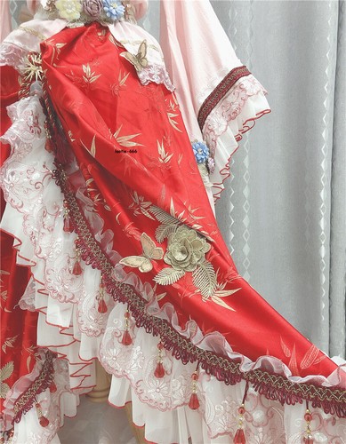 TouHou Project Houraisan Kaguya Disfraz Juegos con disfraces Mujeres Niña Rojo Blanco Vestido Nuevo - Imagen 6 de 9