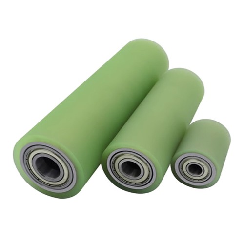 PU Polyurethane Iron Core Roller With Two Bearing Guiding Wheel Flat Belt Idler - Picture 10 of 158