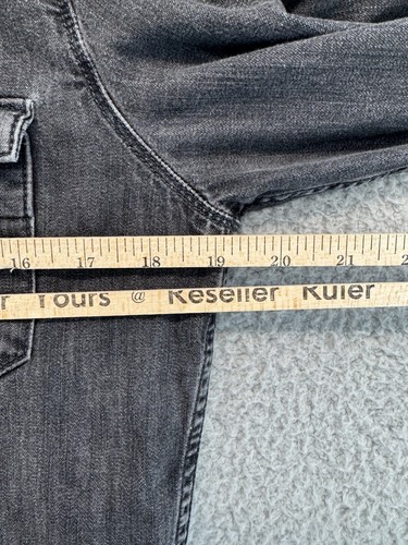 Sandro Paris Herren Größe Medium 100 % Baumwolle schwarz Jeanshemd Perlen Druckknöpfe - Bild 13 von 23