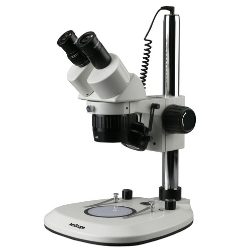 AmScope 10X-30X Super Widefield Pillar Stereo Microscope + Top & Bottom LED Ligh - Picture 1 of 8