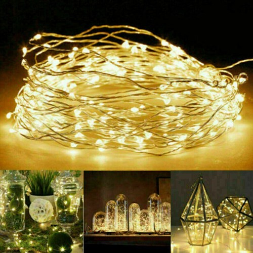 50-200 LEDs Draht Lichterkette Kupferdraht Weihnachten Innen Außen Garten Deko