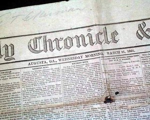 Very-Rare-CONFEDERATE-Augusta-GA-Georgia-1864-Civil-War-Rebel-Newspaper