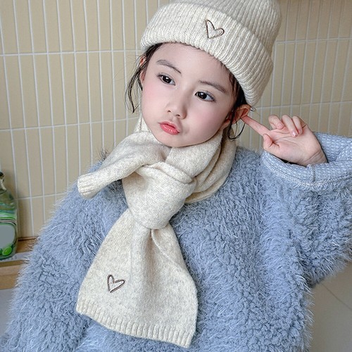 Kids Outdoor Anti-Cold Windproof Hat Scarf Set Knitted Thicken Soft Solid Color - Picture 15 of 29