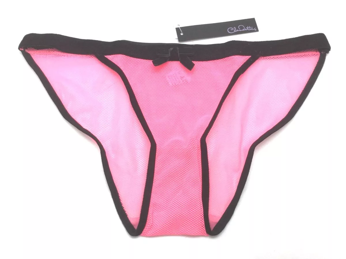 Love Claudette Fishnet Tanga Bikini Panty Lingerie Underwear Panties PInk Black