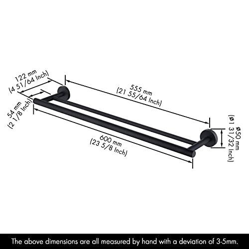 23.6inch Double Towel Bar Bathroom Shower Dual Towel Holder Hanger Sus 304 Stain - Picture 2 of 9