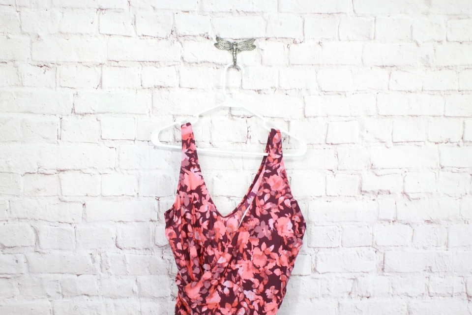 LL Bean Women's Shaping Swimwear Tanksuit Floral Pink Print Size 20W Plus - Image 2 of 4