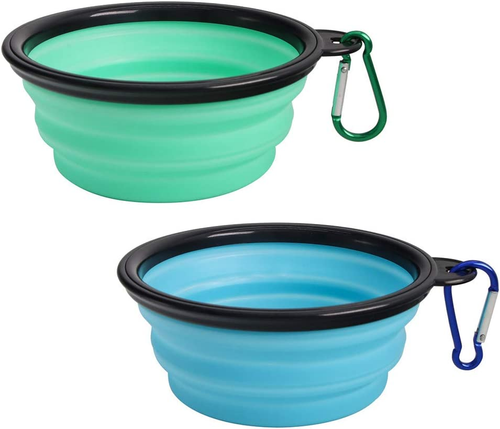 Collapsible Pet Bowl Dog Bowls 2 Pack, Portable Silicone Pet Feeder, Foldable Ex - Picture 11 of 12