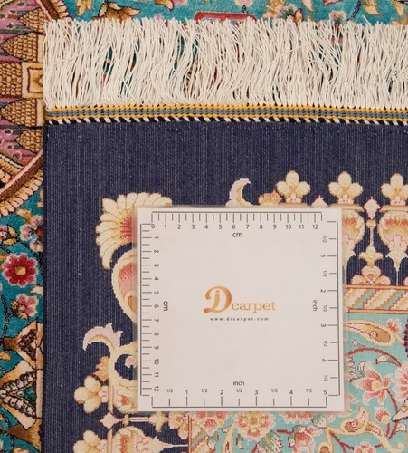 Qom Seta Tappeto Persiano Annodato a Mano 225x150 cm-Ghom, Oriente, Tappeto, Blu - Picture 11 of 11