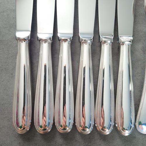 Christofle Perles 12pcs Silverplate Flatware Table Knife Fork Excellent - Picture 13 of 24