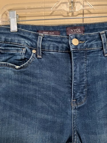 NWT NYDJ Sheri Slim Jeans Vantage Wash Stretch Denim size 8 EUC - Imagen 2 de 6