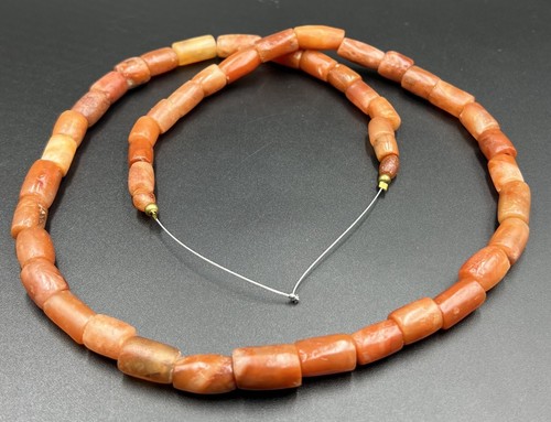 Antiguo collar de cuentas antiguas de ágata cornalina nepalí tibetana del Himalaya - Imagen 12 de 13