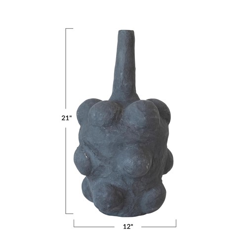 Creative Co-Op Handmade Paper Mâché Bubble Vase with Distressed Finish - Picture 9 of 9