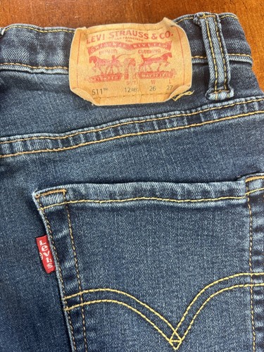 Levi's Kids Jeans performance 511 Size 12 Adjustable Waist 26x27 - Picture 3 of 4
