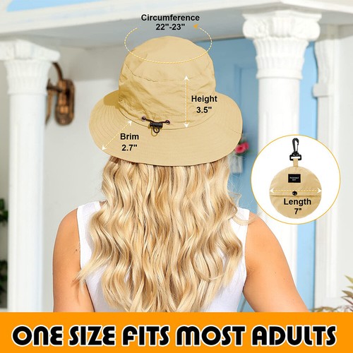 Waterproof Packable Bucket Hat Sun Protection Hiking Camping Beach Men Women Cap - Picture 5 of 14