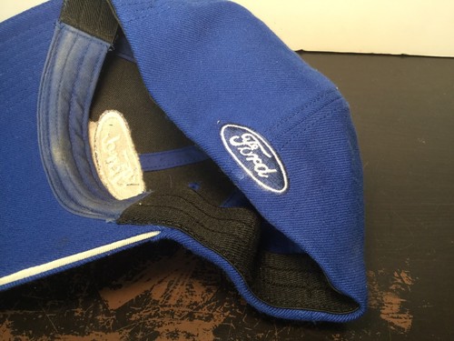 Ford Racing Embroidered Baseball Golf Hat Blue Fitted L/XL NASCAR Cap Racing - Picture 3 of 6