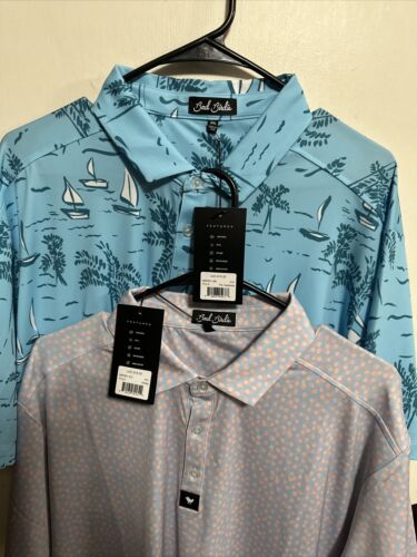 2-2024-NWT Bad Birdie Polo Shirt Adult- Infinity and castaway XXL NEW - 第 1/3 張圖片