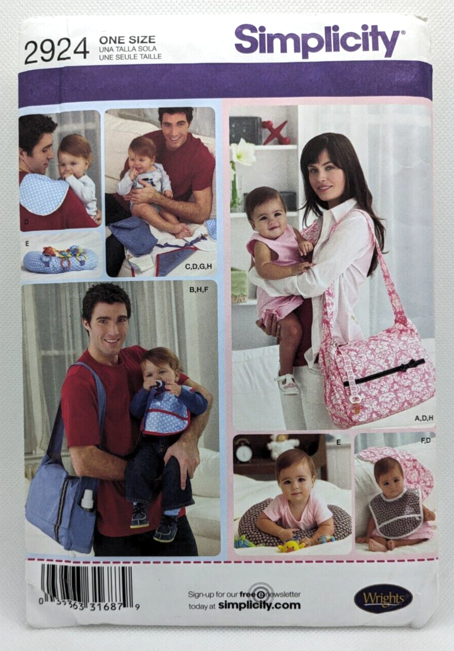 Baby Essentials Set with Diaper Bag, Changing Pad, Burp Cloths & More Simplicity #2924-image