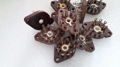 12 pcs 9 PIN   Bakelite Wafer  TUBE Socket  B9A NOVAL Silver 12AX7  ECC83  E88CC - Picture 1 of 3