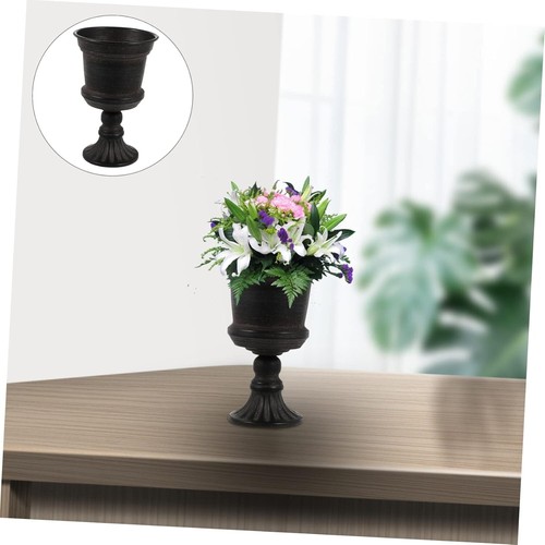 Abaodam 1pc Flowerpot Moroccan Planter Tall Roman Pillar Metal Vase Ornament Urn - Picture 3 of 9