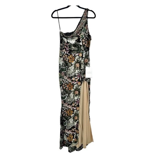 Mac Duggal Women's Embellished Floral One Shoulder Gown Black Multi Size 4 NWT - Picture 7 of 14
