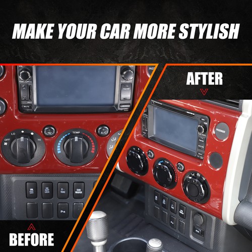 Red Air Conditioning Control Switch Knob Cover For Toyota Fj Cruiser 2007-14 3PC - Picture 3 of 23