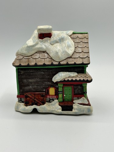 Wee Craft Christmas Village Building Painted 6 In Farm House 1570 Retro Cabin - Picture 7 of 16