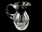 Small Glass Pitcher, Fans, Crosshatch, Starburst, Vintage, Cream, Milk or Syrup