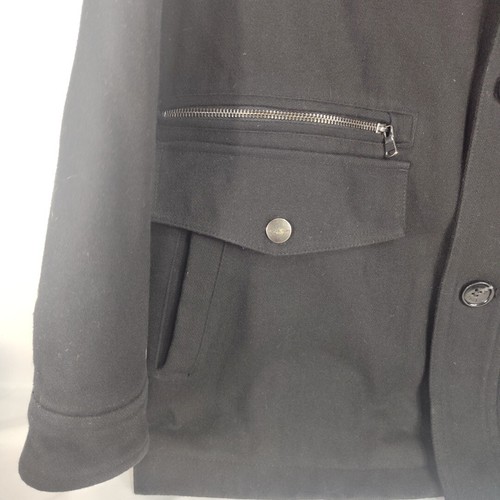 Michael Kors Mens Black Field Utility Jacket Coat X-LARGE Coat Wool - Picture 3 of 11