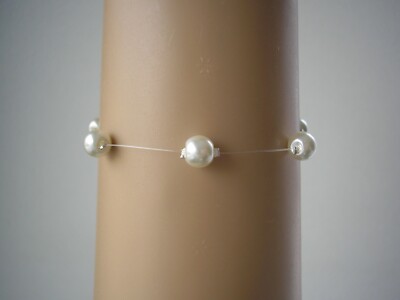Floating Pearl Necklace Translucent Necklaces for Women Brides Bridesmaids 17C
