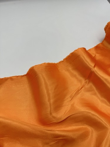1 mtr orange light dress satin fabric..58” wide, bridal,decorations,dress etc - Picture 2 of 4