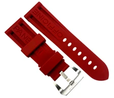 New Watch Band 24mm Rubber Strap CHERRY RED Color for PANERAI OFFICIAL