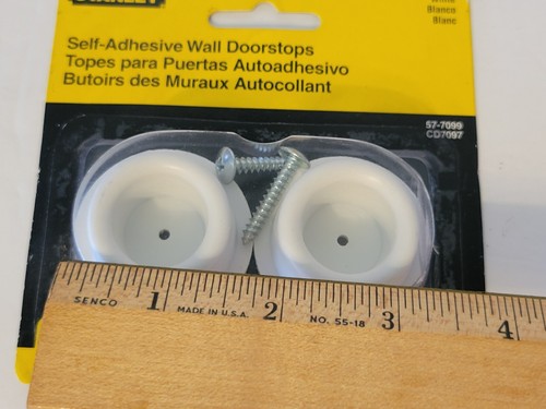 NEW White Stanley Hardware 57-7099 / CD7097 Self-Adhesive Wall Doorstops - Picture 8 of 14