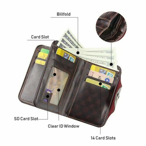 Billetera para hombre S4 retro de cuero sección vertical con hasp - Imagen 13 de 29