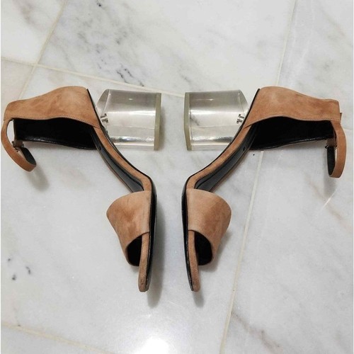 Alexander Wang Abby Lucite Open Toe Heels 40 Clay sz 10 - Picture 10 of 12