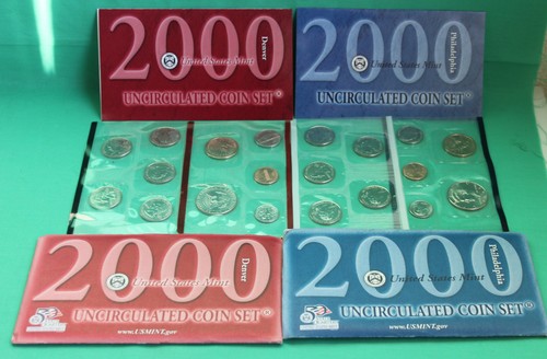 2000 P and D US Mint ANNUAL Uncirculated 20 Coin Set BU Coins COA and Envelope - Picture 5 of 6