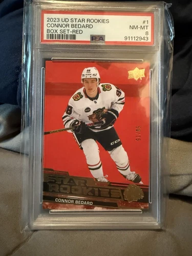 2023-24 Upper Deck Star Rookies CONNOR BEDARD Rookie PSA Red #50/75 #1 RC Calder