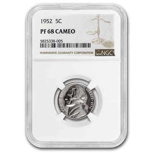 1952 Jefferson Nickel PF-68 Cameo NGC