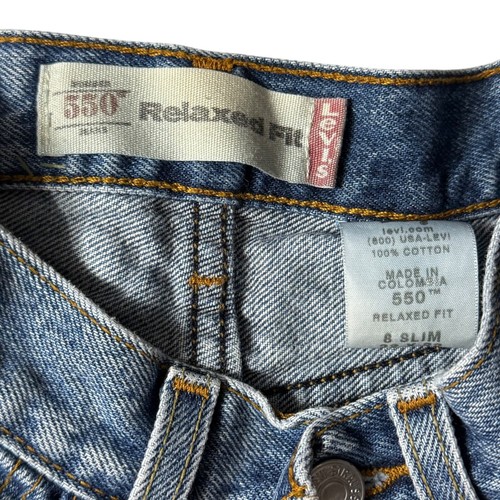 Levi's Vintage 90s 550 Relaxed Fit Jeans red Tab Medium Wash Boys 8 Slim 22x22 - Picture 4 of 4
