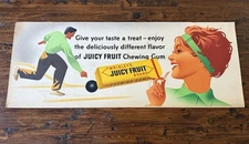 Vintage Art Deco Wrigley’s Juicy Fruit Gum Trolley Bus Sign Otis Shepard Litho