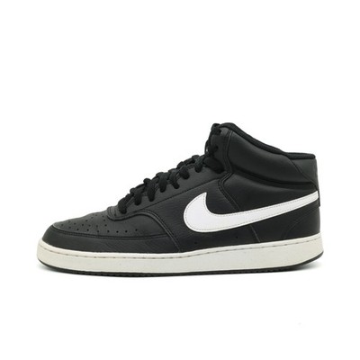 Nike Herren Court Vision Mid Sneaker Schwarz Weiß High-Top Atmungsaktiv EU 44