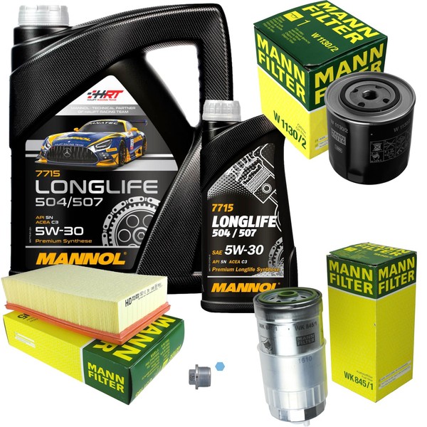Mann Inspektionspaket 6L Mannol Longlife 504/507 5W-30 FüR Audi 100 2.5 TDI A6-image