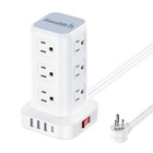 Tower Surge Protector Power Strip with 12 Outlets 4 USB 1 USB C, 6.5Feet Exte...
